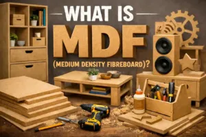 Medium Density Fibreboard: versatile engineered panel made from wood fibers and synthetic binders.